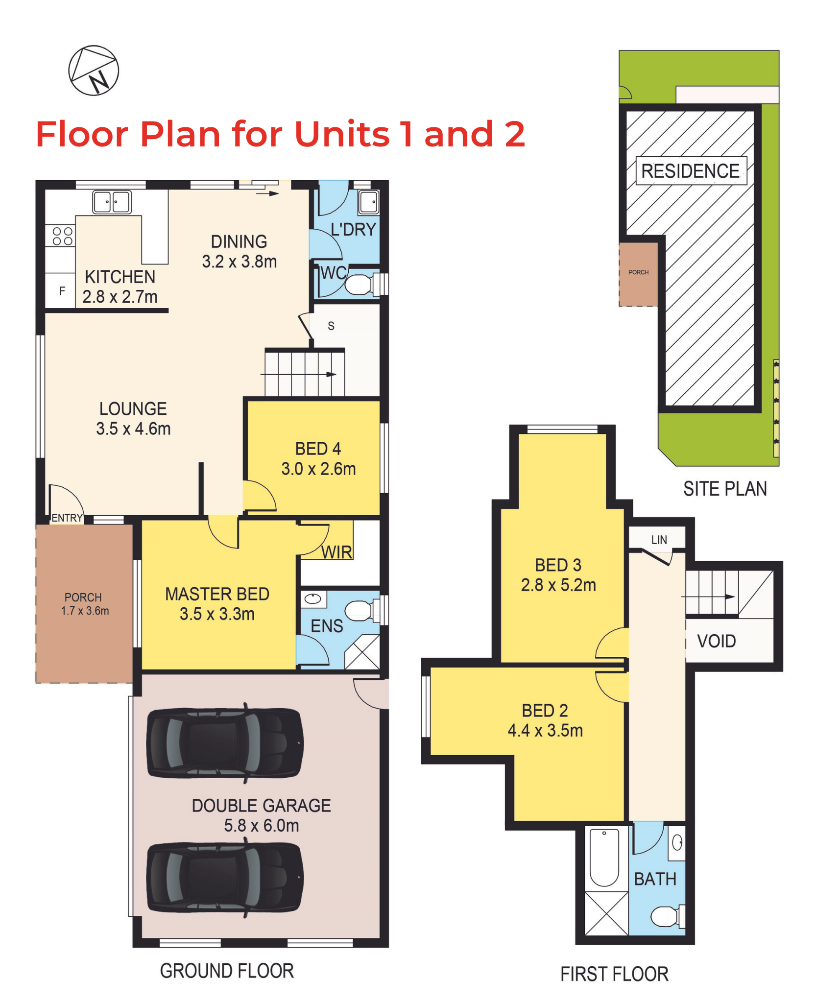 Floor Plan for Units 1 and 2